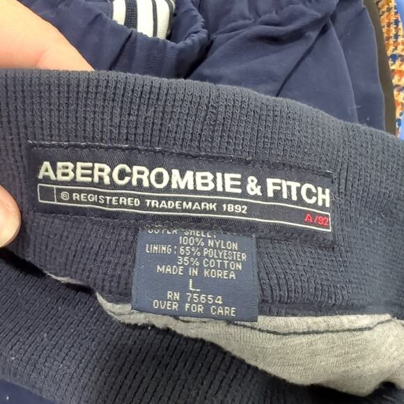 Vintage Abercrombie & Fitch 90s Y2K Track Pants Nsync Boy Band Nylon Swish Large - Picture 7 of 8